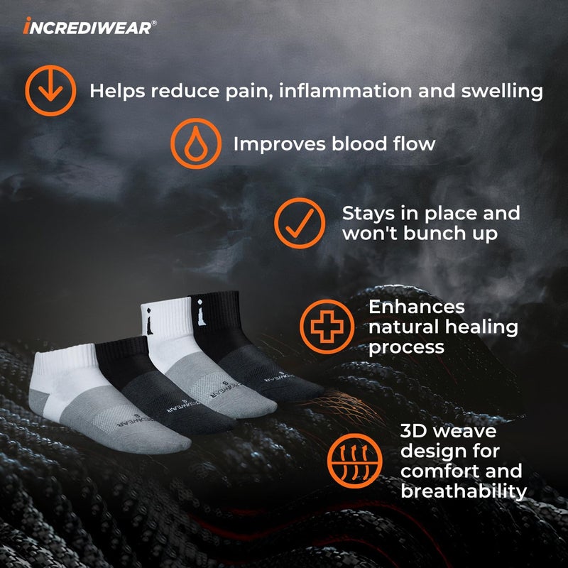 Incrediwear Active Low Cut Socks for Men and Women - Breathable and Moisture-Wicking Athletic Socks in White, Size L - Image 3